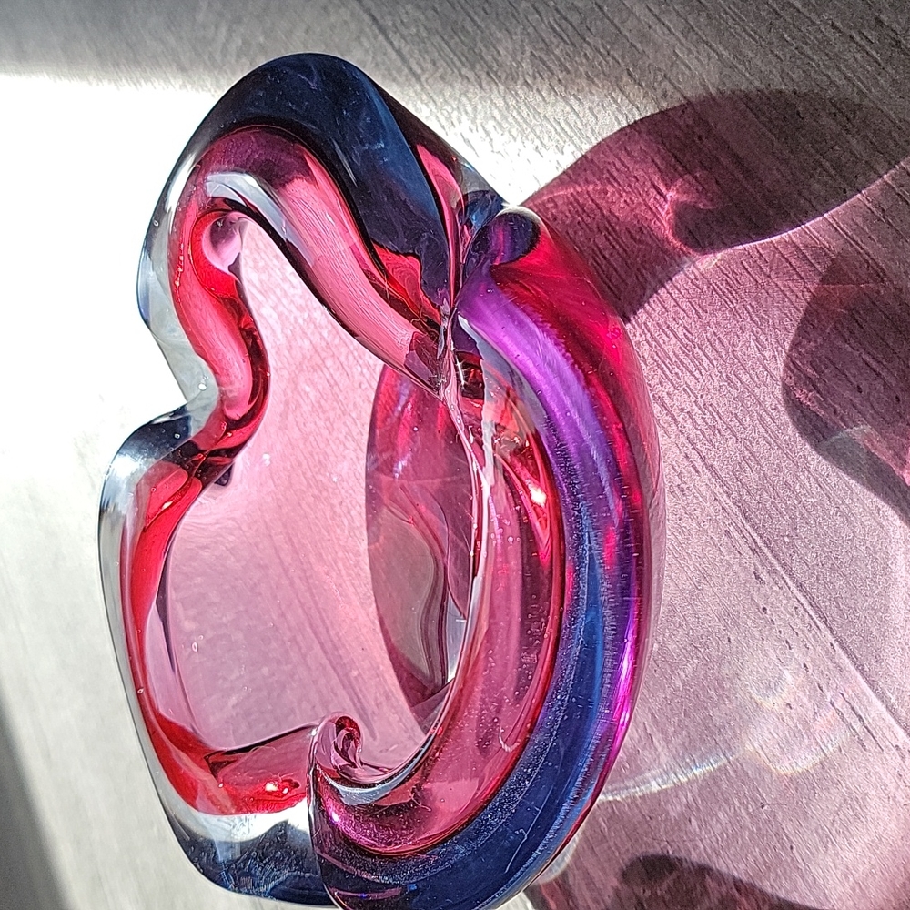 Send Me Offers! Vintage Murano Uranium Glass Red Blue Pink Purple Ashtray